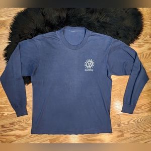 Sun Valley Navy Blue & White Graphic Long Sleeve Tee Men's Size XXL